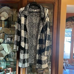 Venus Long Sweater Black & White with sequins. Size S